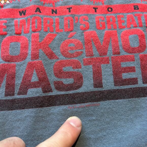 Vintage 2000 The Worlds Greatest Pokémon Master Blue Ash Ketchum Shirt Sz Small - Picture 2 of 5